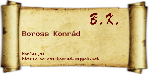 Boross Konrád névjegykártya